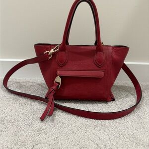 Longchamp Red Crossbody Bag with Winged Sides